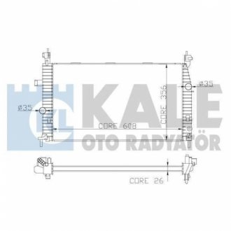 OPEL Радіатор охолодження двиг. Meriva A 1.4/1.8 KALE OTO RADYATOR 342070 (фото 1)