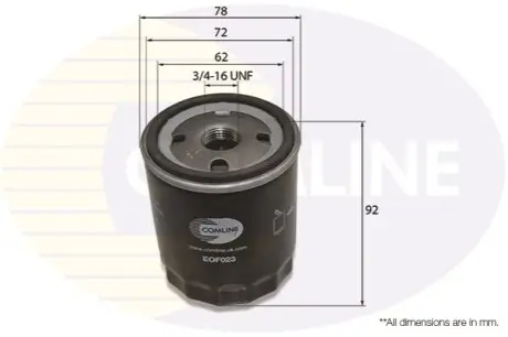 - Фильтр масла (аналогWL7459) Comline EOF023