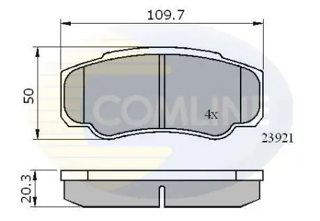 Комплект тормозных колодок, дисковый тормоз Comline CBP01042