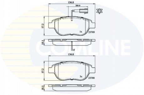 Комплект тормозных колодок, дисковый тормоз Comline CBP11038
