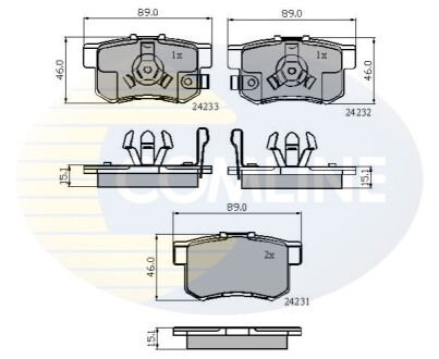 Комплект тормозных колодок, дисковый тормоз Comline CBP31736