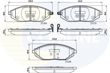 Комплект тормозных колодок, дисковый тормоз Comline CBP32150