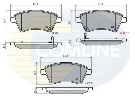 Фото комплект тормозных колодок, дисковый тормоз Comline CBP31513 Комплект тормозных колодок, дисковый тормоз Comline CBP31513