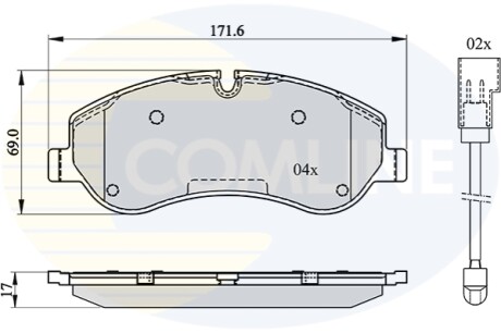 Комплект тормозных колодок, дисковый тормоз Comline CBP22142