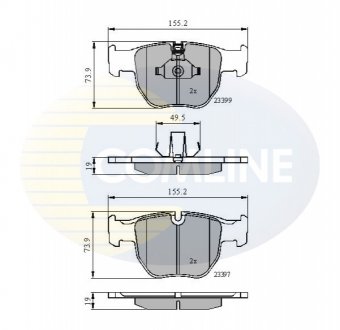 Комплект тормозных колодок, дисковый тормоз Comline CBP01157