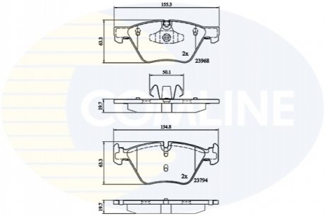 Комплект тормозных колодок, дисковый тормоз Comline CBP02011