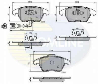 Комплект тормозных колодок, дисковый тормоз Comline CBP11224
