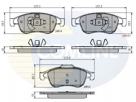 Комплект тормозных колодок, дисковый тормоз Comline CBP01677 (фото 1)