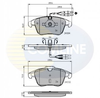 Комплект тормозных колодок, дисковый тормоз Comline CBP22002