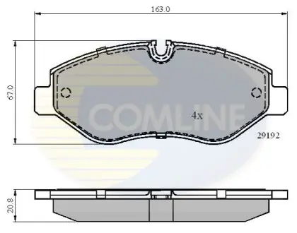 Комплект тормозных колодок, дисковый тормоз Comline CBP01555