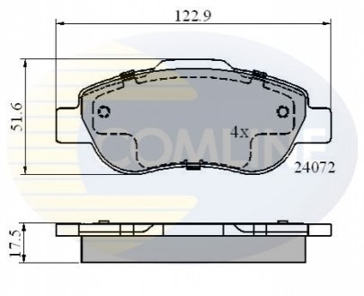 Комплект тормозных колодок, дисковый тормоз Comline CBP01600 (фото 1)