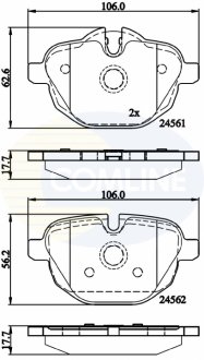 Комплект тормозных колодок, дисковый тормоз Comline CBP06092