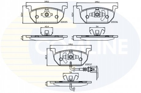 Комплект тормозных колодок, дисковый тормоз Comline CBP12224 (фото 1)