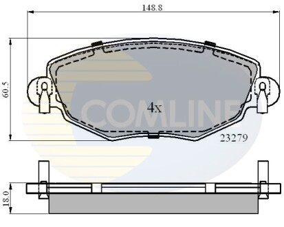 Комплект тормозных колодок, дисковый тормоз Comline CBP01110