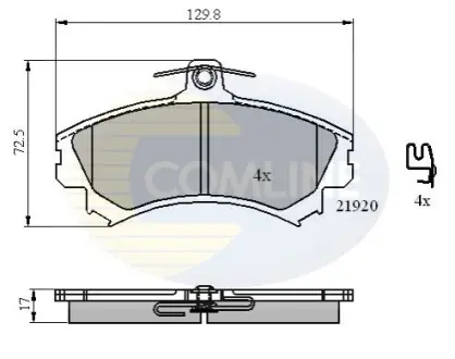 Комплект тормозных колодок, дисковый тормоз Comline CBP31304