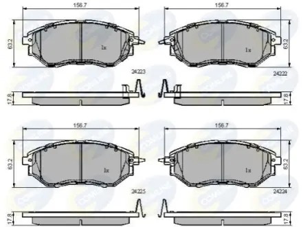 Комплект тормозных колодок, дисковый тормоз Comline CBP31762