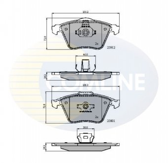 Комплект тормозных колодок, дисковый тормоз Comline CBP01607 (фото 1)