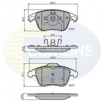Комплект тормозных колодок, дисковый тормоз Comline CBP01720 (фото 1)