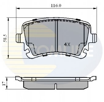 Комплект тормозных колодок, дисковый тормоз Comline CBP01313