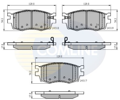 Комплект тормозных колодок, дисковый тормоз Comline CBP31519