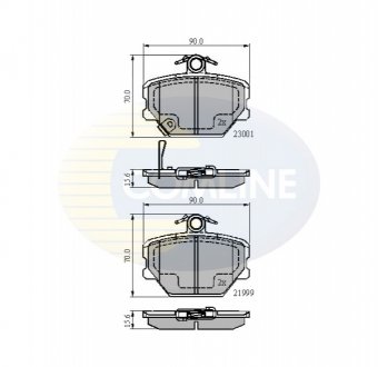 Комплект тормозных колодок, дисковый тормоз Comline CBP31019