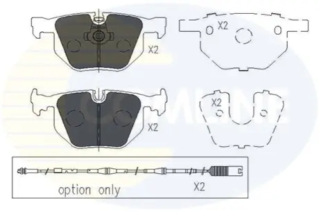 Комплект тормозных колодок, дисковый тормоз Comline CBP01205