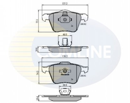 Комплект тормозных колодок, дисковый тормоз Comline CBP01280