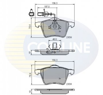 Комплект тормозных колодок, дисковый тормоз Comline CBP11168