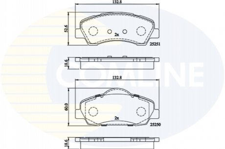 Комплект тормозных колодок, дисковый тормоз Comline CBP02199 (фото 1)