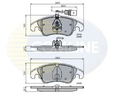 Фото комплект тормозных колодок, дисковый тормоз Comline CBP21789 Комплект тормозных колодок, дисковый тормоз Comline CBP21789