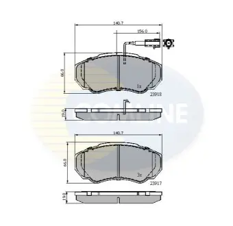 Комплект тормозных колодок, дисковый тормоз Comline CBP11040