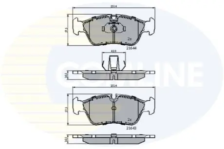 Комплект тормозных колодок, дисковый тормоз Comline CBP01023