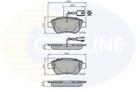 Комплект тормозных колодок, дисковый тормоз Comline CBP11037