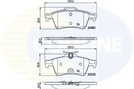 Комплект тормозных колодок, дисковый тормоз Comline CBP02198