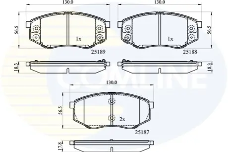 Комплект тормозных колодок, дисковый тормоз Comline CBP32194