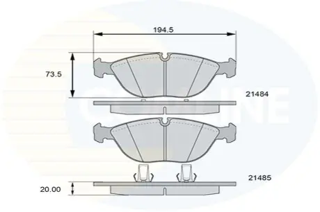 Комплект тормозных колодок, дисковый тормоз Comline CBP01003