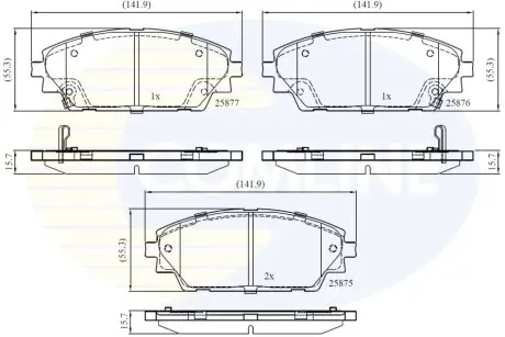 Комплект тормозных колодок, дисковый тормоз Comline CBP32242