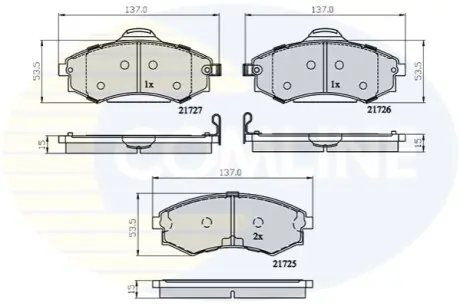 Комплект тормозных колодок, дисковый тормоз Comline CBP31741