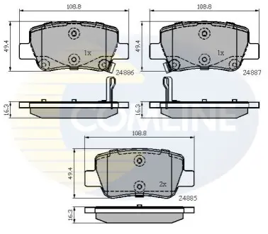 Комплект тормозных колодок, дисковый тормоз Comline CBP32026