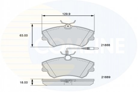 Комплект тормозных колодок, дисковый тормоз Comline CBP11539 (фото 1)