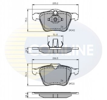 Комплект тормозных колодок, дисковый тормоз Comline CBP01608 (фото 1)