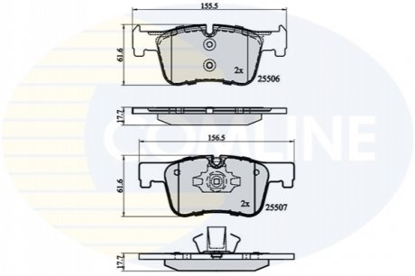 Комплект тормозных колодок, дисковый тормоз Comline CBP02130 (фото 1)