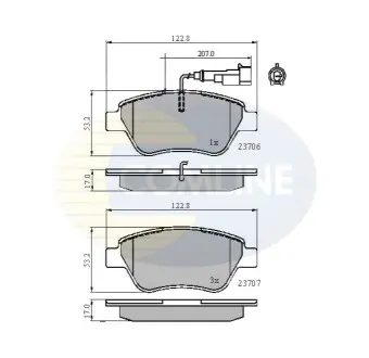 - Гальмівні колодки до дисків Comline CBP11702