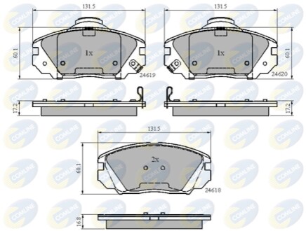 Комплект тормозных колодок, дисковый тормоз Comline CBP31788