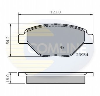 Комплект тормозных колодок, дисковый тормоз Comline CBP01159 (фото 1)