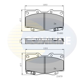 Комплект тормозных колодок, дисковый тормоз Comline CBP31574