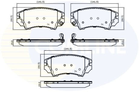 Комплект тормозных колодок, дисковый тормоз Comline CBP31680