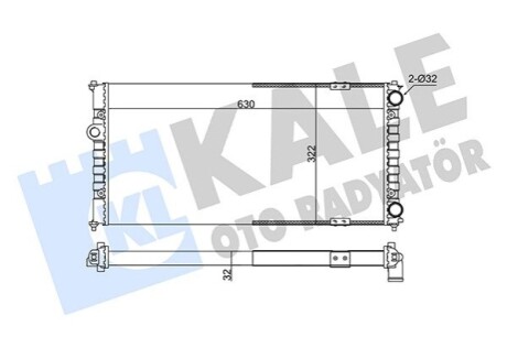 KALE VW радіатор охолодження Polo,Seat 1.6/2.0 KALE OTO RADYATOR 351230