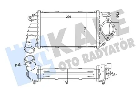 KALE VW інтеркулер Polo 1.4TDI,Seat Arosa 99- KALE OTO RADYATOR 344760