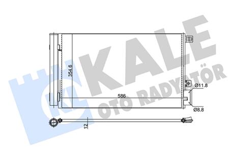 KALE FIAT Радіатор кондиціонера Linea 1.4 07- KALE OTO RADYATOR 196000